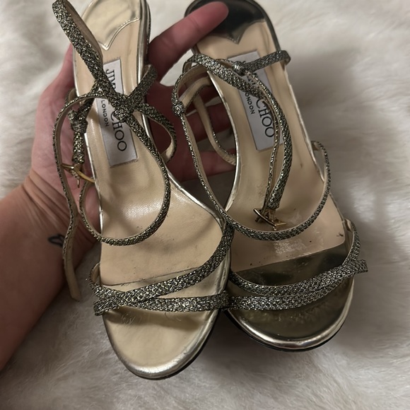 Jimmy Choo silver evening shoe size 36 / 6 - Picture 2 of 7